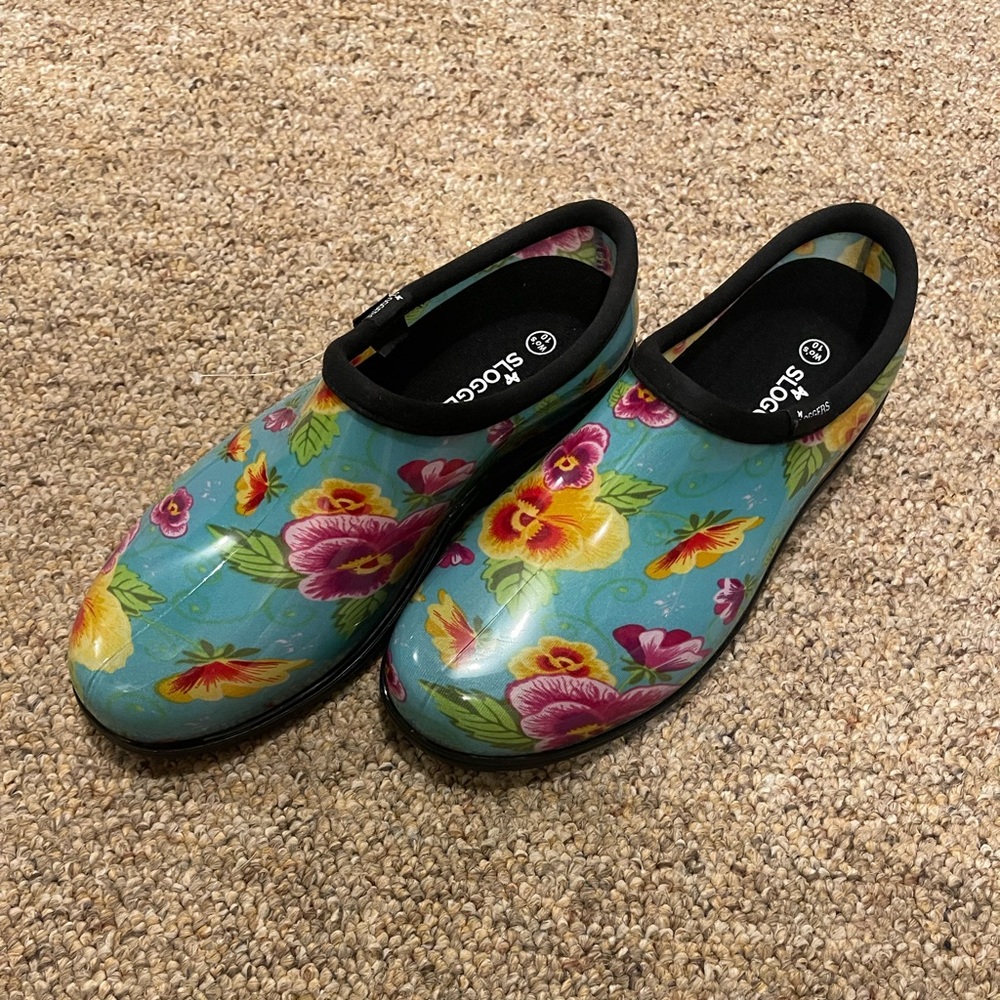 Sloggers Floral Women's Rain Boots - Blue and Multicolor ~ New!